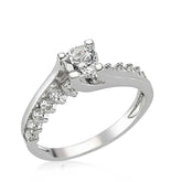 Bague pour femme en argent avec pierre unique